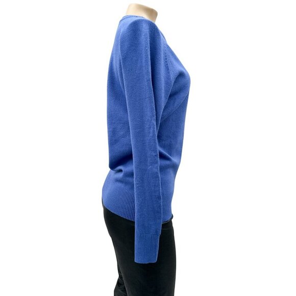 French Connection Sweater Babysoft Raglan Sleeve Pullover Crew Neck Blue Large - Picture 3 of 9